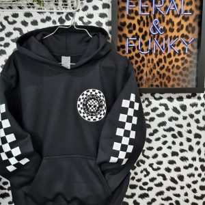 Checkerboard Grey Hoodie Shirt